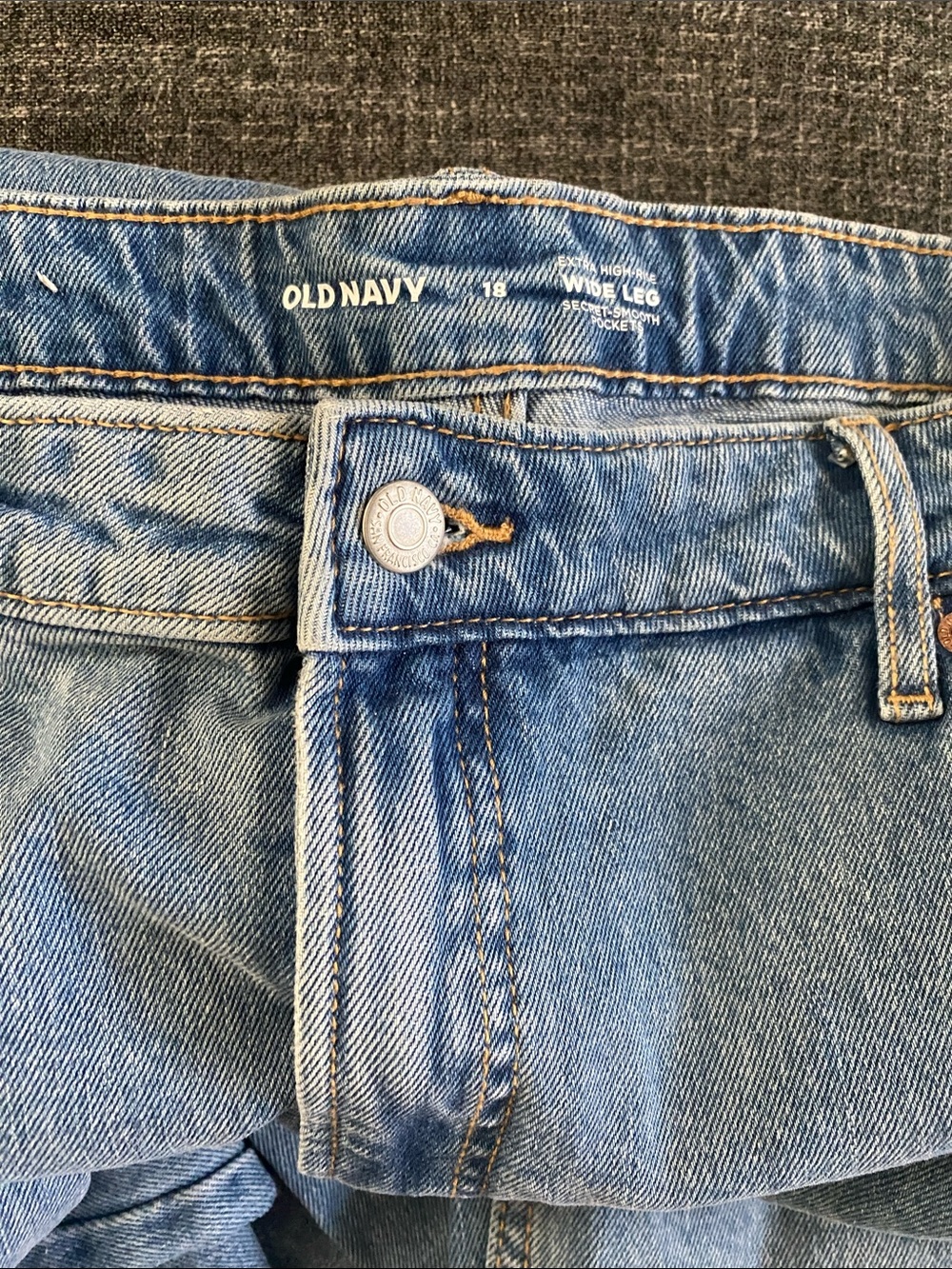 NWT Old Navy Extra High Rise Eide Leg Secret Smooth Pockets Medium Blue 18 - Picture 4 of 13